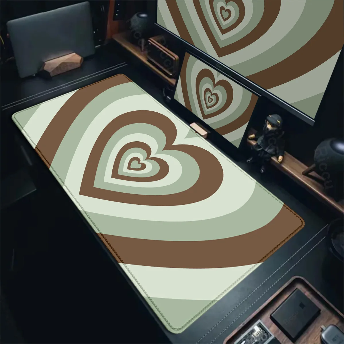 Large Gaming Mousepad Gamer Keyboard Lock Edge Thicken Carpet XXL Coffee Love Rubber Mouse Pad Non-Slip Deskmat Kawaii Soft Rugs