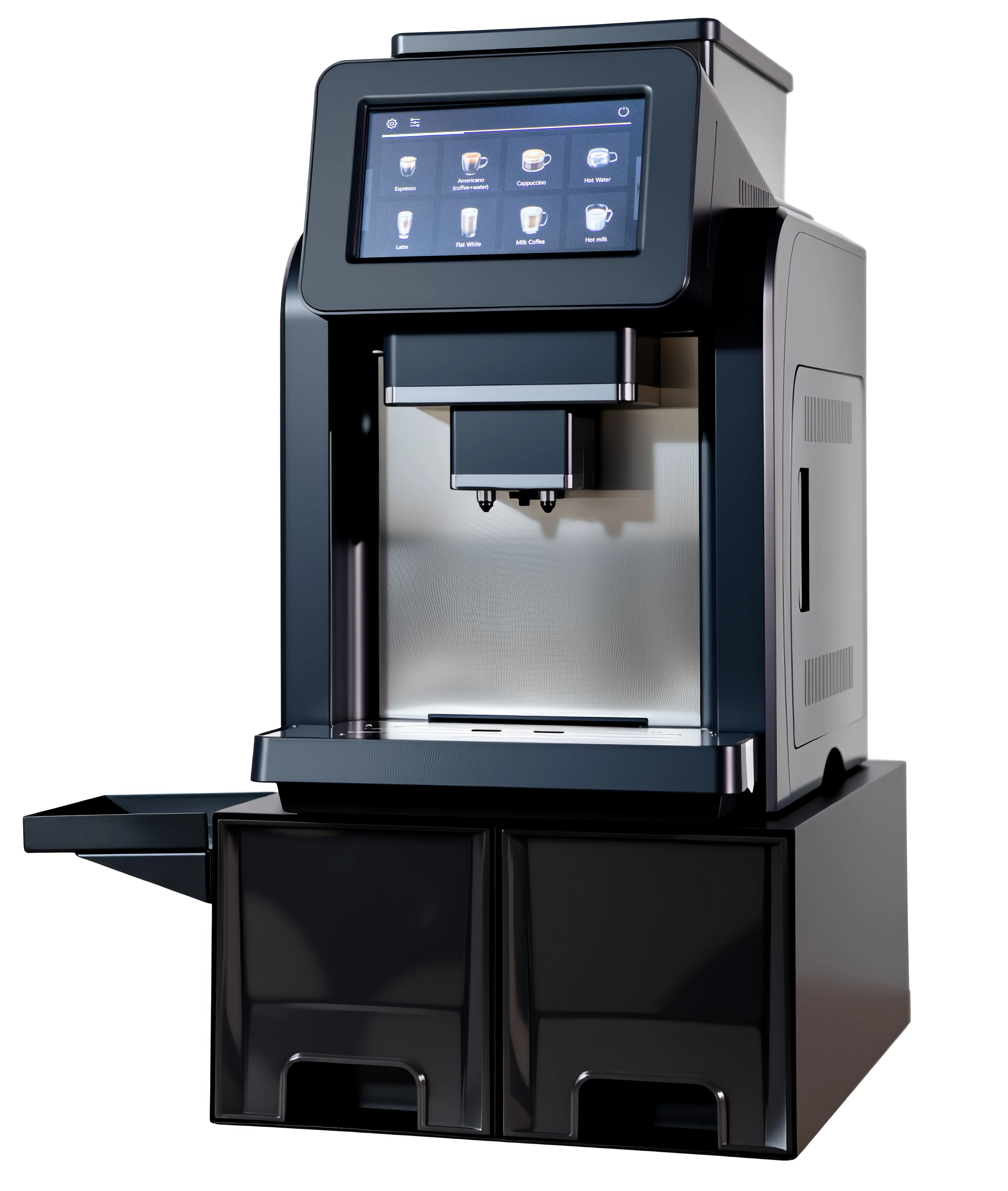 

Fully Automatic Commercial Use Touch Control Big Capacity Intelligent Electric Espresso Coffee Maker Machine With Base Station