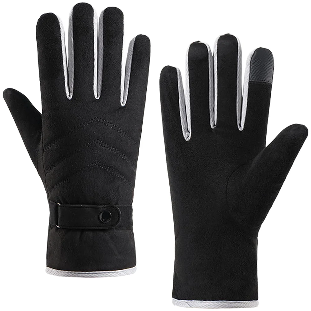 Interactive Gloves for Winter For Skiing Motorcycle Riding Windproof Warm Insulated Oxford Cloth with Grip Palm