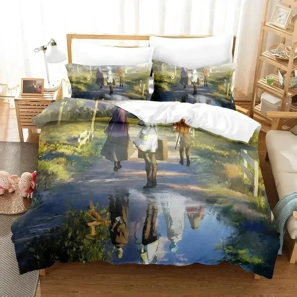 New Frieren Bedding Set Single Twin Full Queen King Size Bed Set Adult Kid Bedroom Duvet cover Sets 3D Print Anime Bed Sheet Set