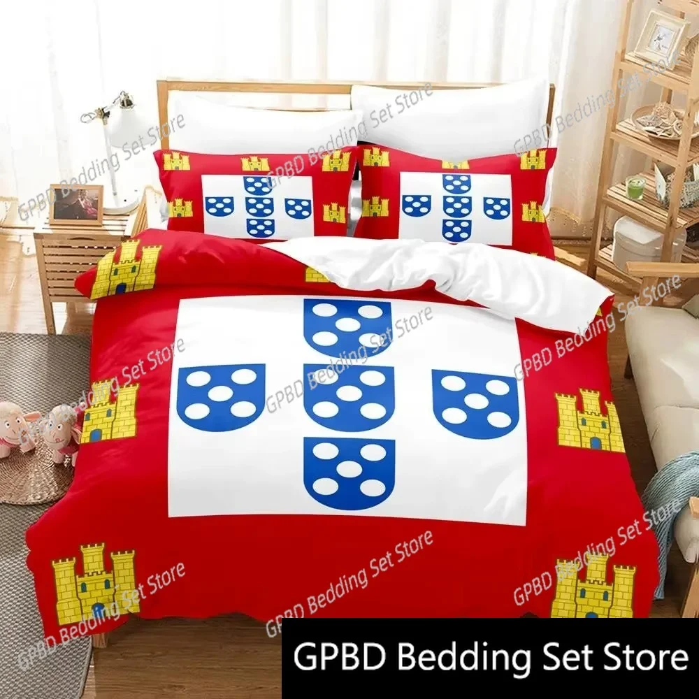 

3D Print Portugal Flag 3D Bedding Set Duvet Cover Pillowcases Single Twin Full Queen King Size Home Decor Quilt Boys Gift