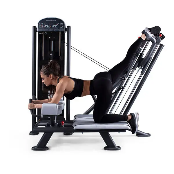 2025 New Gym Equipment Leg Press Extension Machine Adjustable Kneeling Back Kick Pin Loaded Master Glute Plus Hip Thrust Trainer