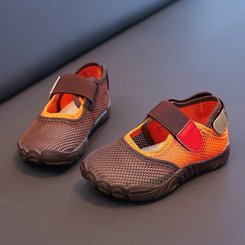 

Kids Flat Shoes Mesh Breathable Children Sports Shoes Color Blocking 2026 Brand New Boys Girls Casual Tennis Shoes Hook&loop