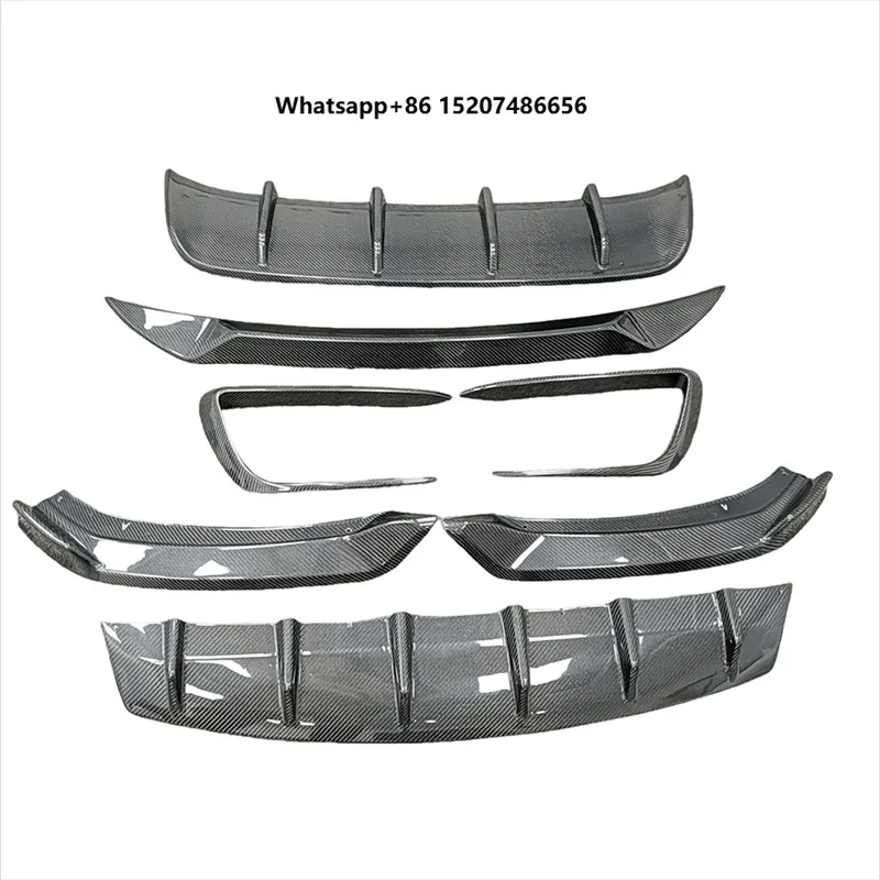 Upgrade Carbon Fiber Body Kit for Front Bumper Lip air Vents Diffuser Rear Wing for  2016+