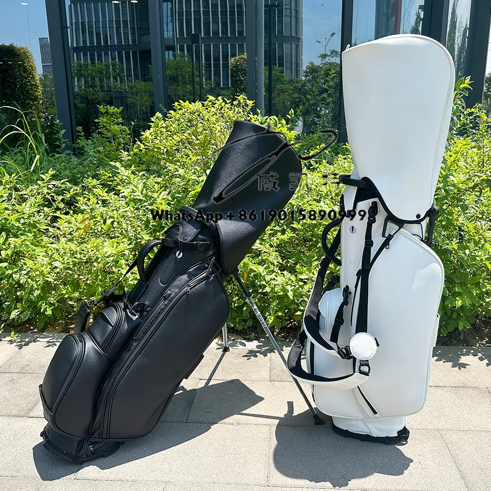 

Custom Ready Stock Polyester Lightweight White Black Pouch Disc Golf Bag Sunday on Trolley Golf Stand Bag