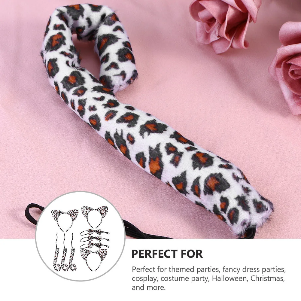 

3Sets Headband Tail Cat Ears Bowtie Costume Kids Animal Performance Props Suitable for Boys Girls Party Photo Shoot Decoration