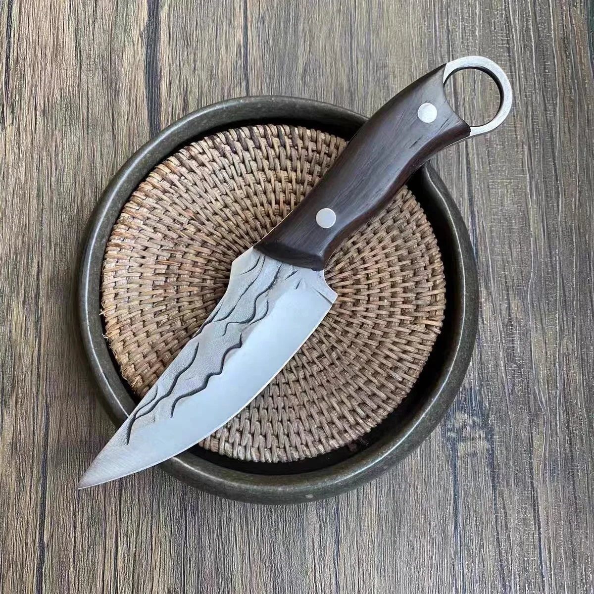 1PC Handmade forged knife with sheath, high carbon stainless steel kitchen chef knife, suitable for multifunctional gifts such a