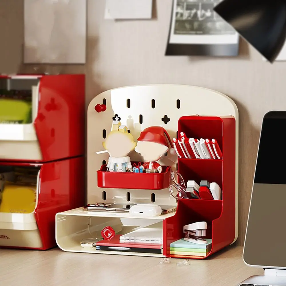 Plastic Hole Board Storage Rack Large Capacity with Hole Board Desktop Storage Rack Display Rack Vertical