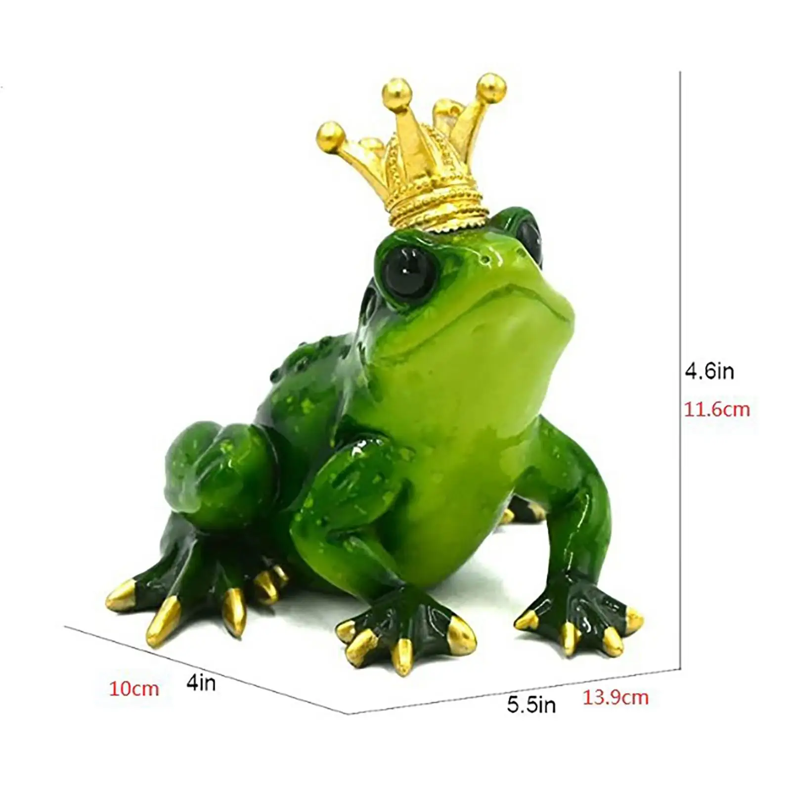 Frog Princess Statues Figurines Art, Lovely Frog Sitting Sculpture, Resin Statue