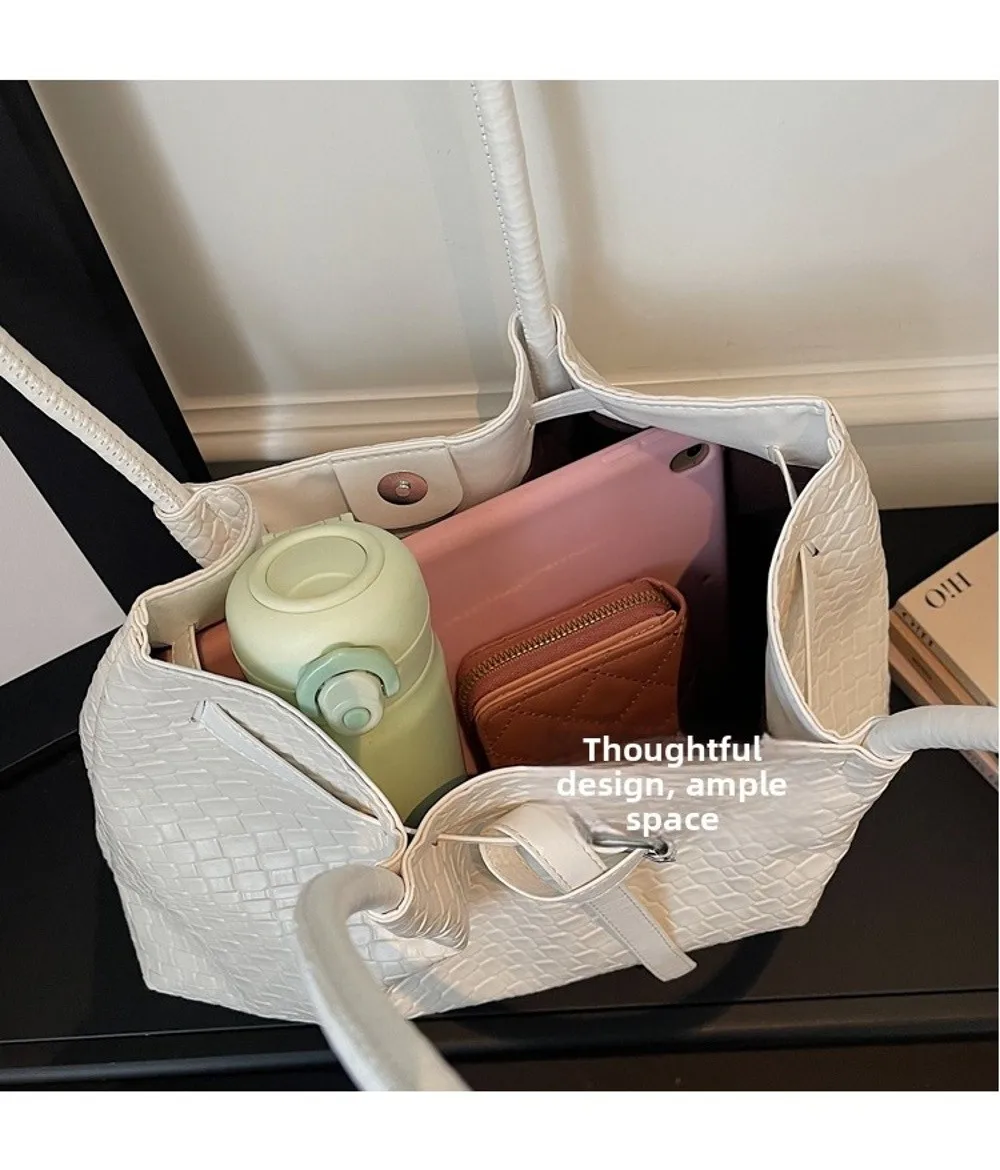 Schultertasche aus PU-Leder, elegante Retro-Handtasche mit großem Fassungsvermögen, erhältlich in 4 Farben, Einkaufstasche für den Arbeitsweg, Schule/Reisen/Arbeit – Detail 11