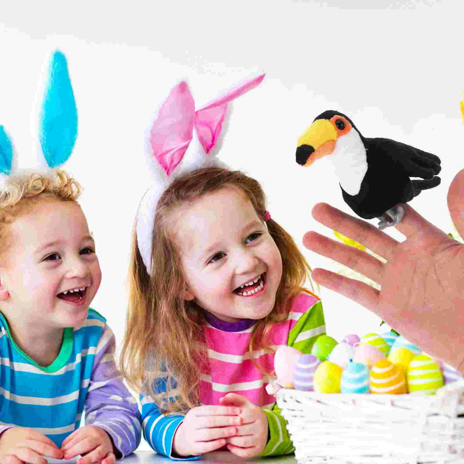 1 ぬいぐるみ鳥指人形おもちゃ幼児ハンドパペット動物人形子供ロールプレイ小鳥のおもちゃポータブル楽しい教育