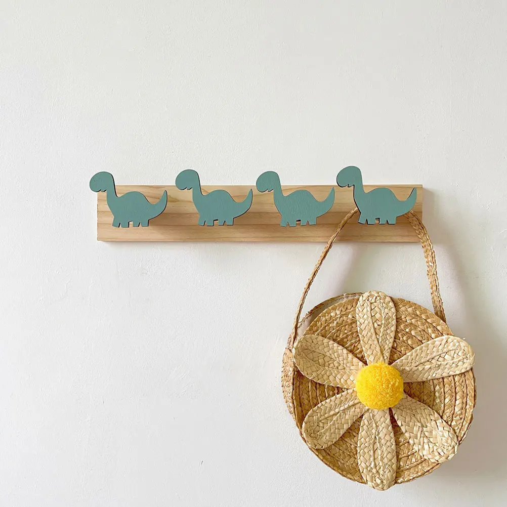 

Nordic Dinosaur Hooks Hexagon Metal Wall Rack for Handbags Hats Scarves Bathrooms Bedrooms Cartoon Hooks Strong Capacity Smooth