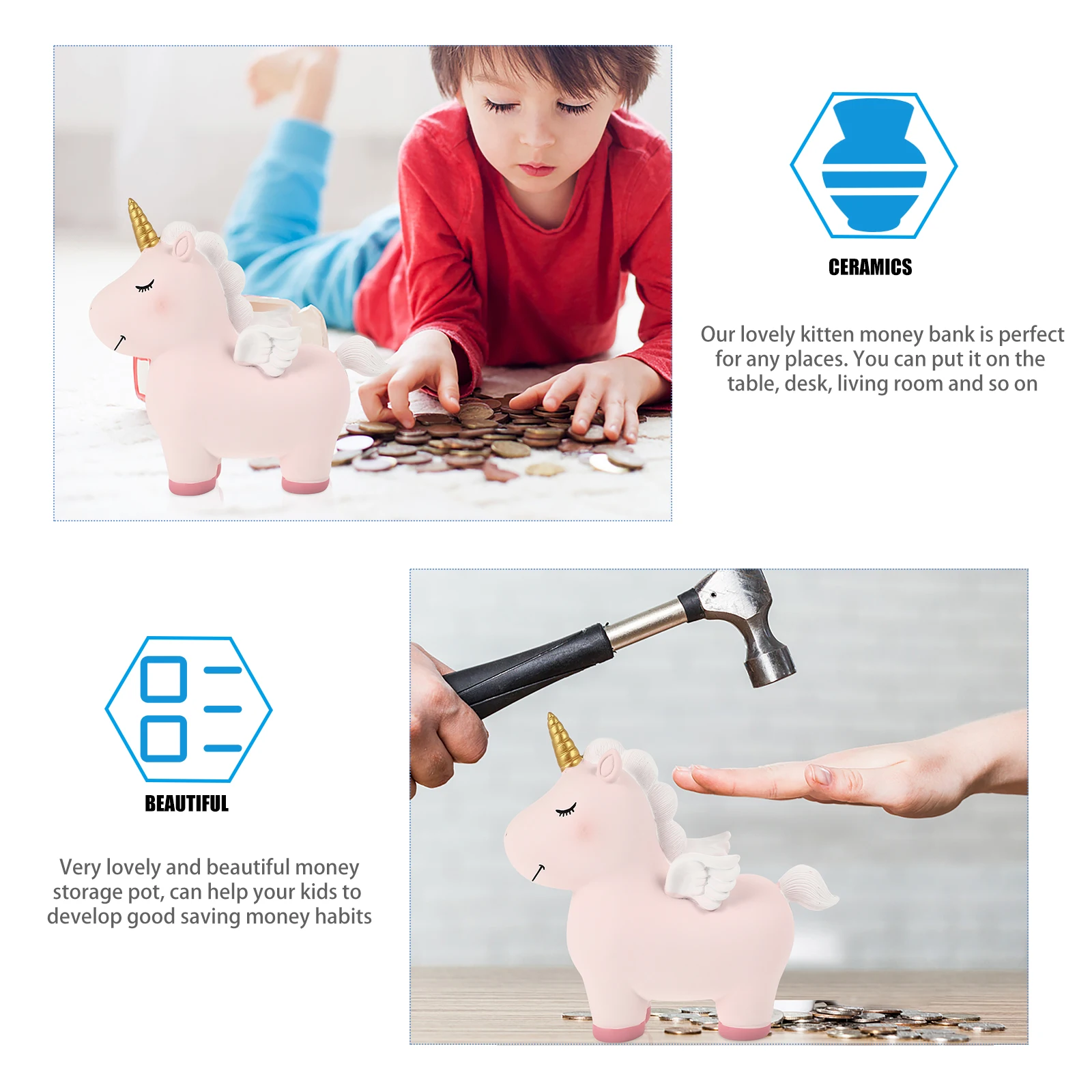 

Unicorn Coin Bank Piggy s Cartoon Animal Money for Girls Birthday Gifts