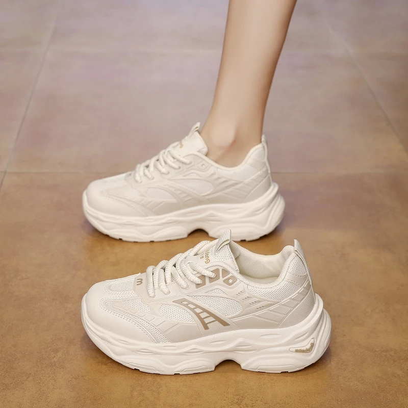 

Breathable Mesh Platform Sneakers for Women 5cm Thick Sole Comfortable Walking Shoes Non Slip Fashion Athletic Footwear
