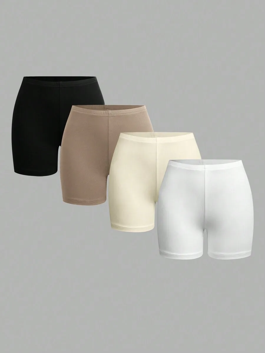 

Womens Black Stretchy Short Leggings Set For Summer Casual Wear And Outdoor Activities