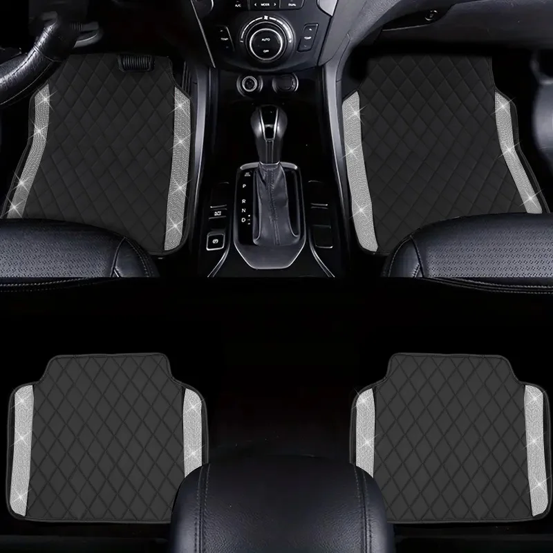 Universal 4Pcs Car Floor Mat Full Set Non-Slip Auto Carpet Waterproof Car Mat Anti Scratch Cargo Liner Auto Interior Object