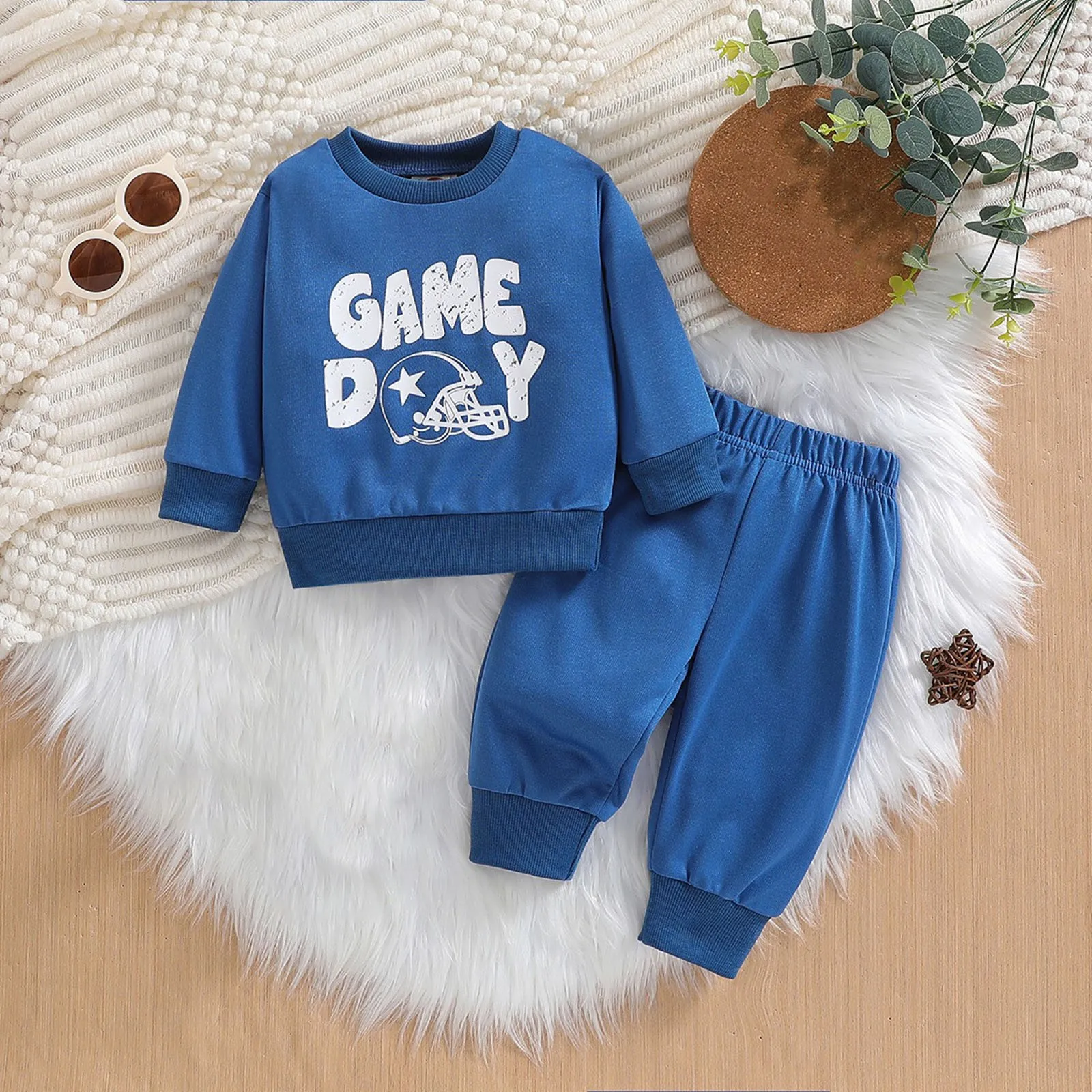 

Baby Boy Beach Outfit Children's Clothing Baby Suit Boy Long Sleeved Letter Sweater Casual Pants Two Piece Baby Clothe Gift Set