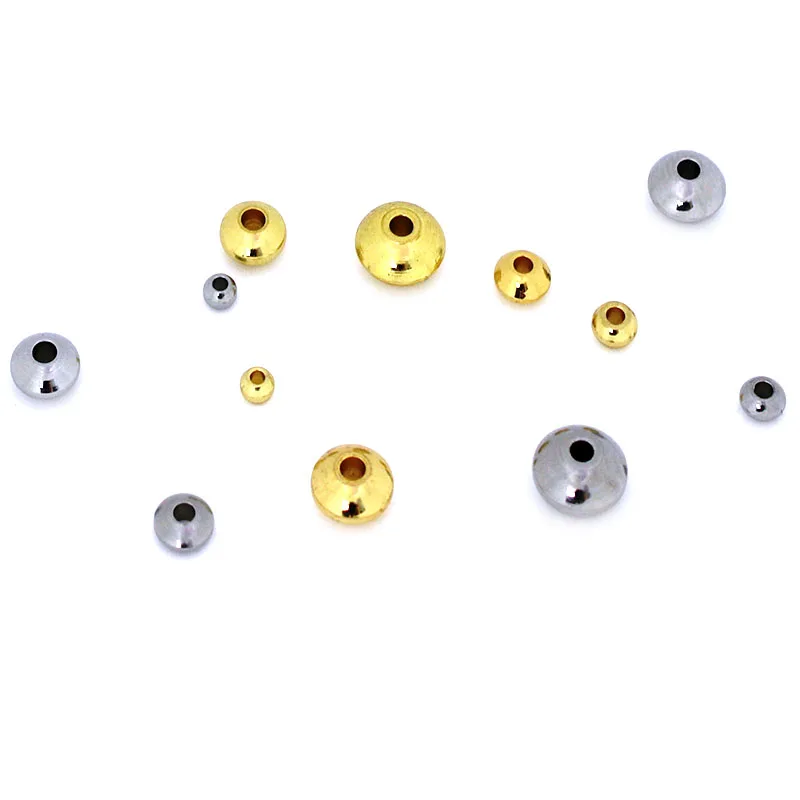 20/50Pcs 3/4/5/6/8mm Stainless Steel Metal Spacer Beads Disc Loose Bead for DIY Bracelet Necklace Jewelry Making Charms Finding