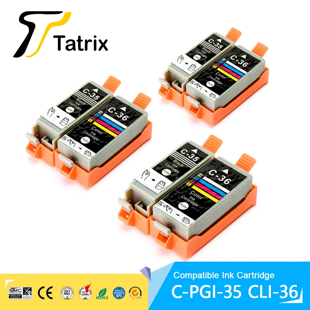 High Quality PGI-35 PGI35 CLI-36 CLI36 Color Compatible Printer Ink Cartridge for Canon PIXMA IP100 iP110 IP100B TR150 Printer