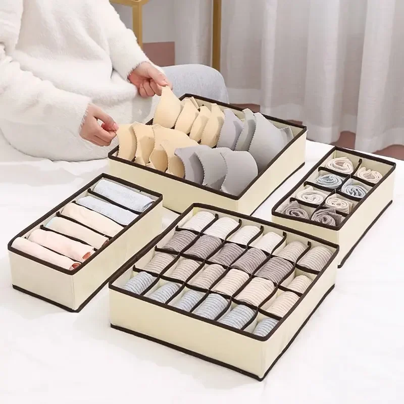 

Underwear Closet Organizer Storage System 6-24 Compartments Storage Bras Panties Socks Anti-Collapse Drawer Divider