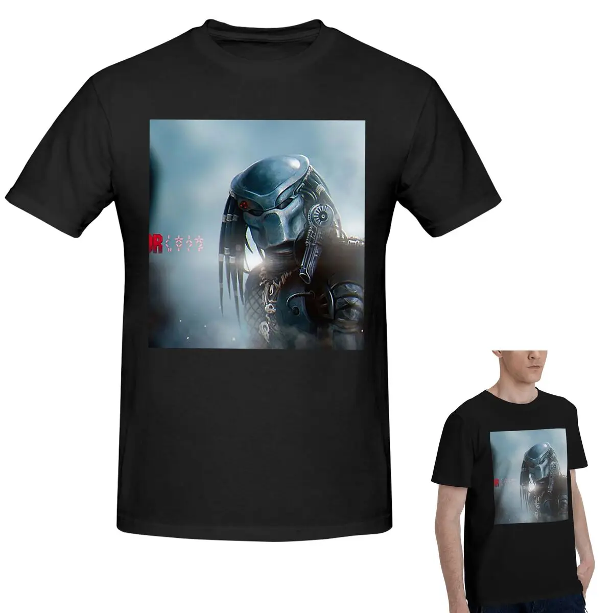 

Футболка с обоями Хищника из 100% хлопка, мужская забавная футболка большого размера, мужские летние рубашки с круглым вырезом, топы, S-6XL