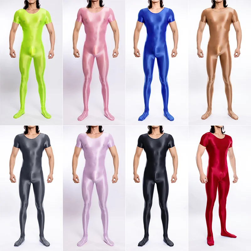 

Exotic Men Full Bodystocking Bodysuits Shorts Sleeve Silp Homme Sheer Jumpsuits Pornos See Through Sissy Wetlook One-pieces