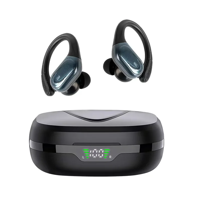 

Bluetooth 5.3 Earphones True Wireless Headphones with Mic Button Control Noise Reduction Earhooks Waterproof Headset for Sports