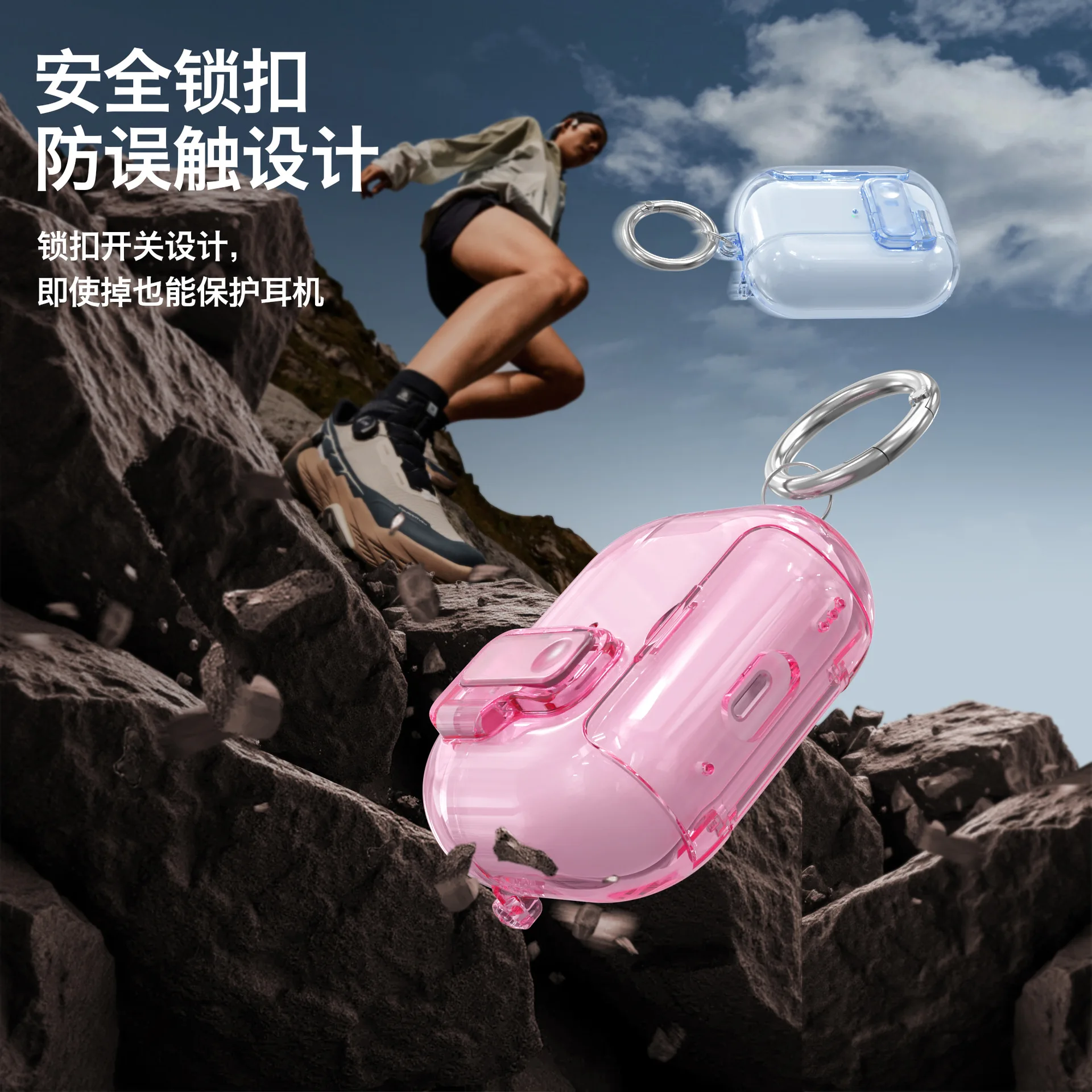 2025 for New AirPods Pro 3 Case with Phone Stand & Secure Lock Clear Cover with Cleaning Kit & Keychain For AirPods 4/Pro 2/Pro