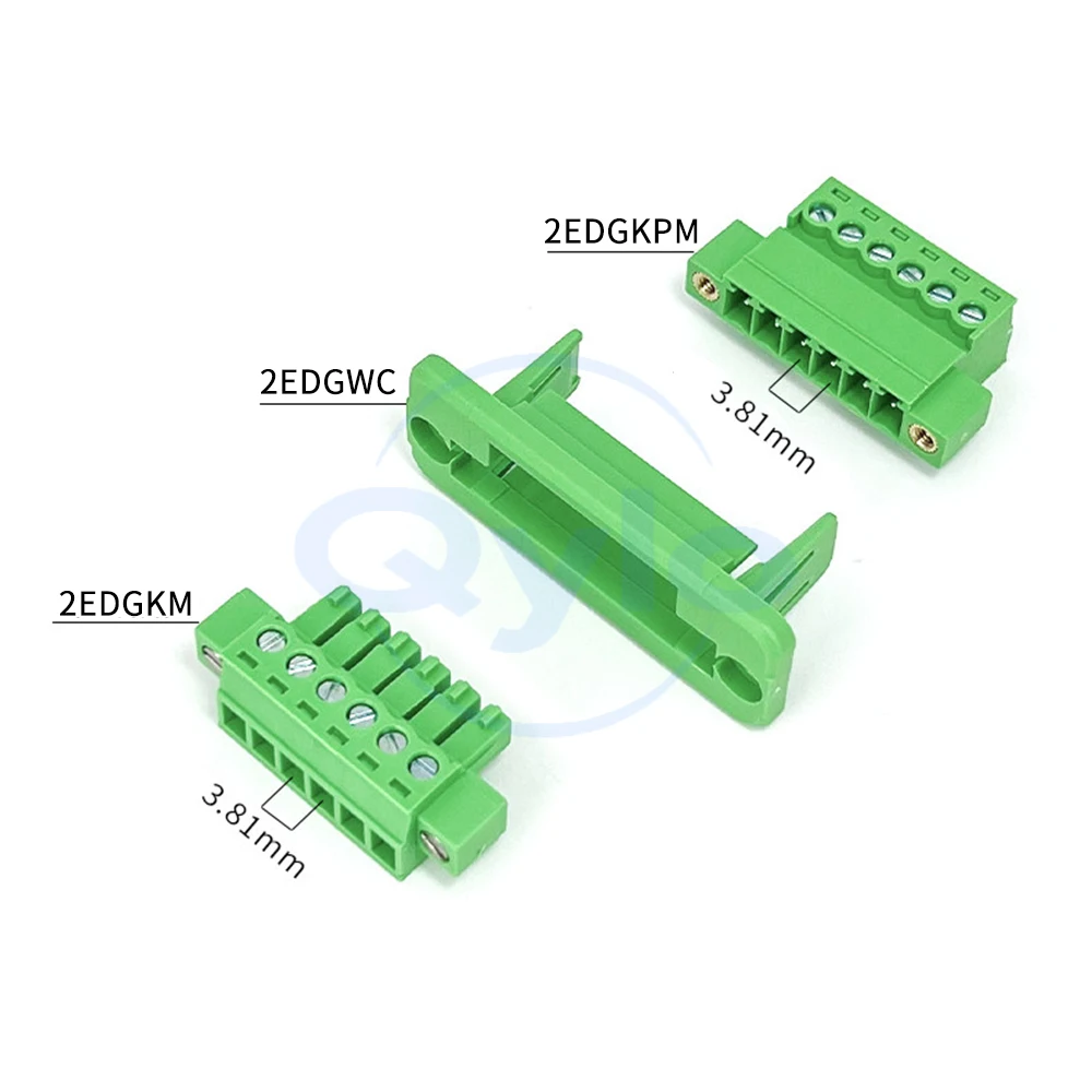 (1 Set) 15EDGWC 15EDGKM 15EDGKRM - 3.81mm Flanged Wall-Mounted Solderless Fixing Panel with Plug-in Terminal Blocks 2EDGWC 3.81
