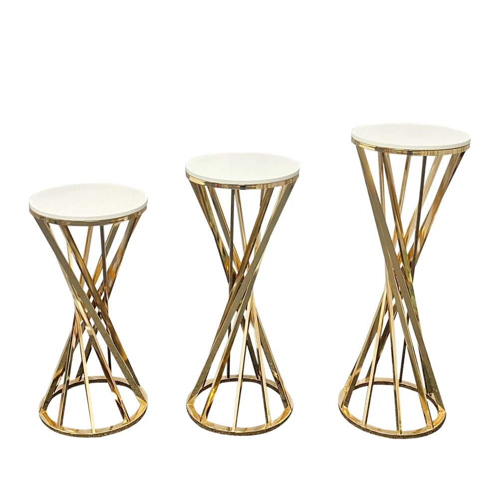 

Neu Gold Wedding Decoration Cake Table Spiral Wedding Cake Banquet Display Table