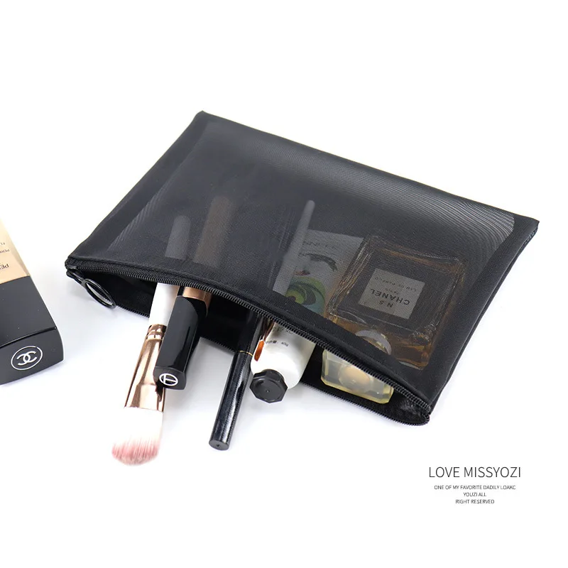 Black Mesh Travel Makeup Bag 4