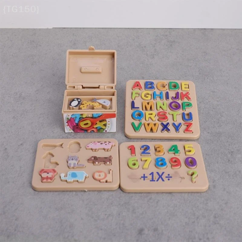 

【F2-TG150】3 Set Cute Building Blocks Dollhouse Miniature Mini Letter Puzzle Storage Box Model