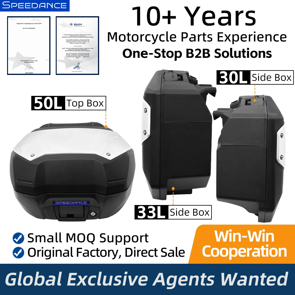 

Speedance Motorcycle Side Cases & Rear Trunk for Honda, Quick-Release Design Large Capacity Storage for Touring Commutingnce