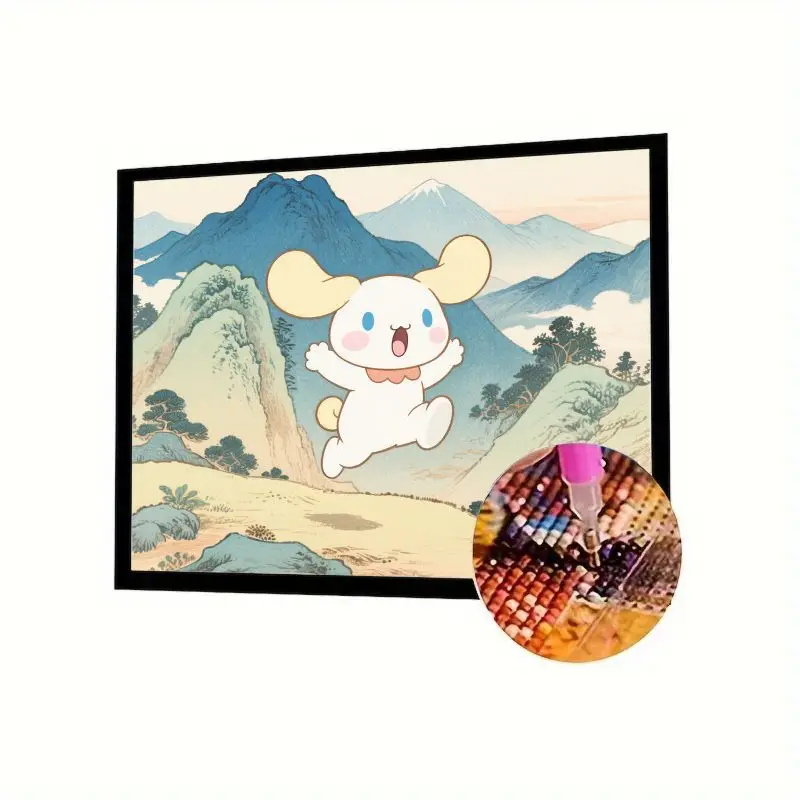 

1 шт. Cinnamoroll японский стиль укиё-э 5D набор для алмазной живописи-милый мультфильм полная дрель горный хрусталь вышивка искусство для DIY дома