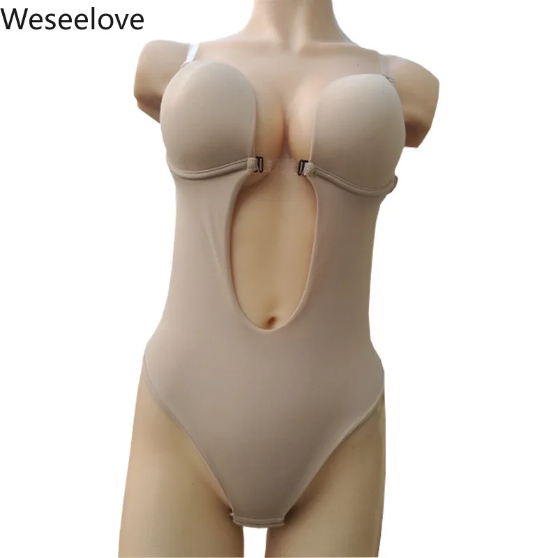 Weseelove Backless Body Shaper Bra Invisible  Underwear   Wedding Dress Evening  One Piece Corset F01-1