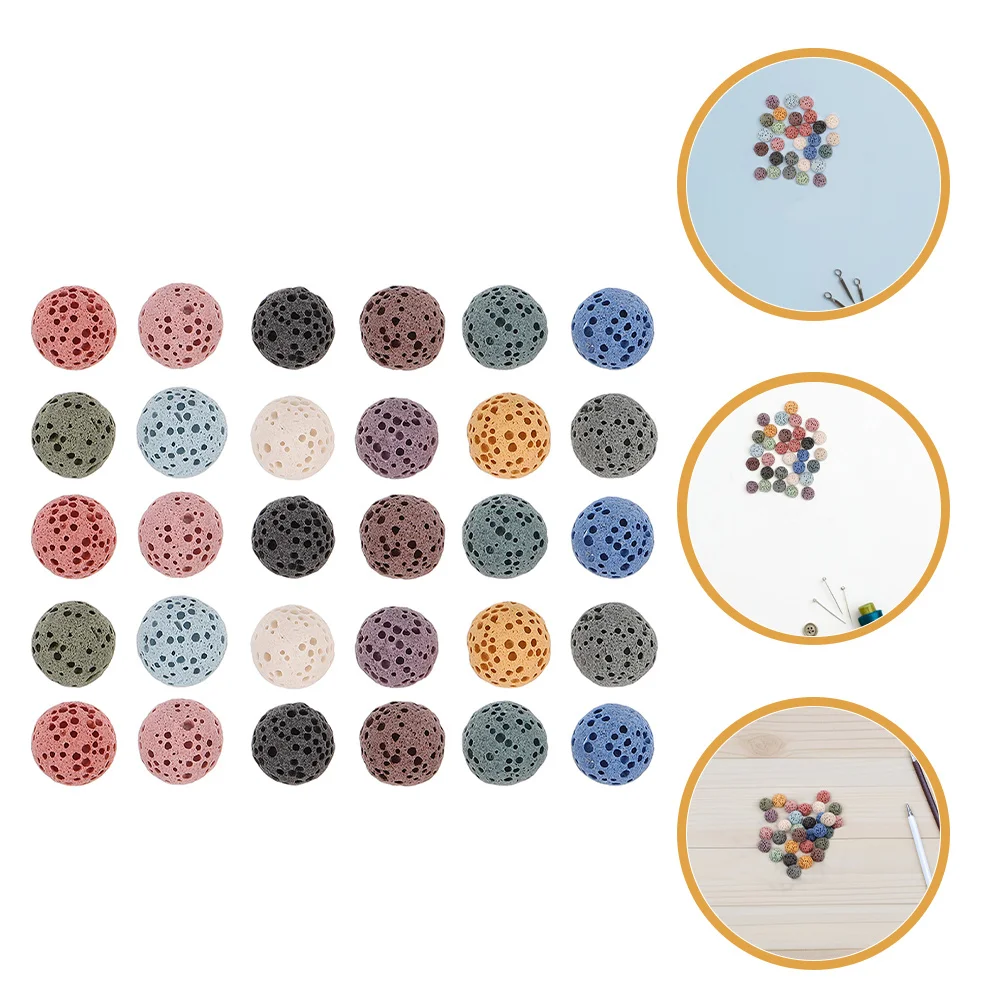 

33Pcs Volcanic Lava Beads 10mm Round No-Hole Diffuser Stones Essential Oil for Car Office Home Fragrance Lava Beads