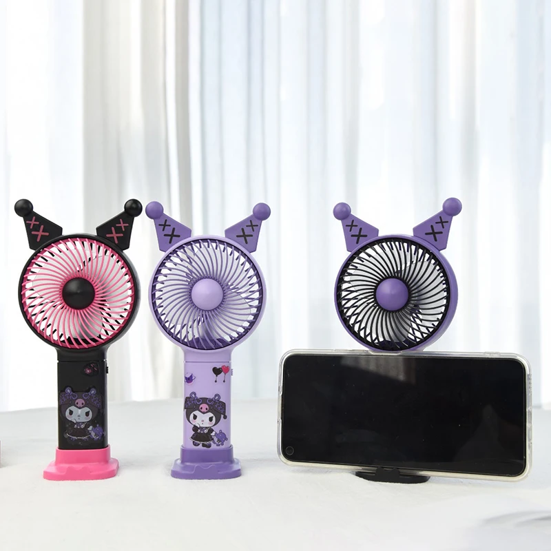 

Kawaii Sanrio Anime Mini Handheld Small Fan Cute Kuromi Cartoon Trendy and Cool Go Out Portable Durable Usb Charge Gift for Girl