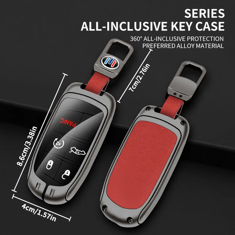 Suitable for Jeep Compass COMPASS car key case 2021 2020 2019 2017 SUV zinc alloy high-end leather car key case auto accessories view 2