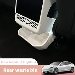 Rear Seat Storage Box for Tesla Model 3 Highland 2024 Cars Accessories TPE Backseat Storage Box Bin Trash Can For Tesla Highland