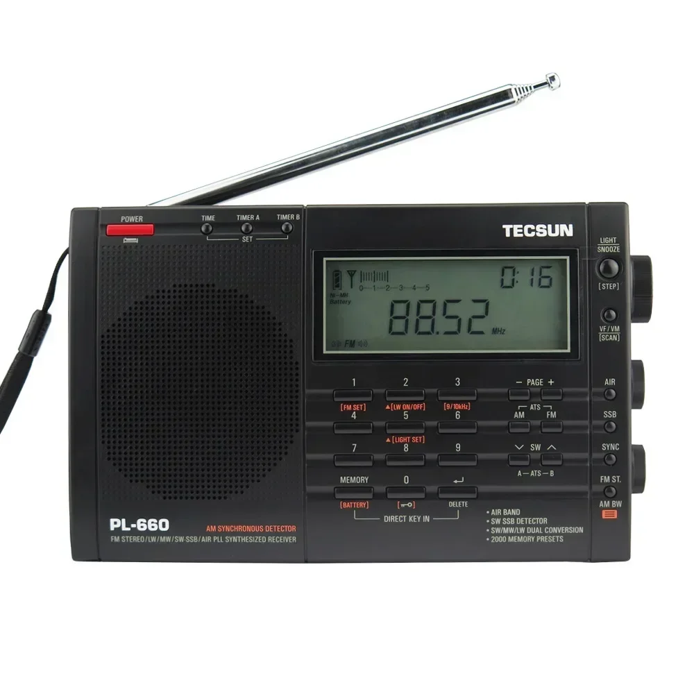 

US.EU PL-660 Airband Radio High Sensitivity Receiver FM/MW/SW/LW Digital Tuning Stereo with Loud Sound and Wide Receiving Range
