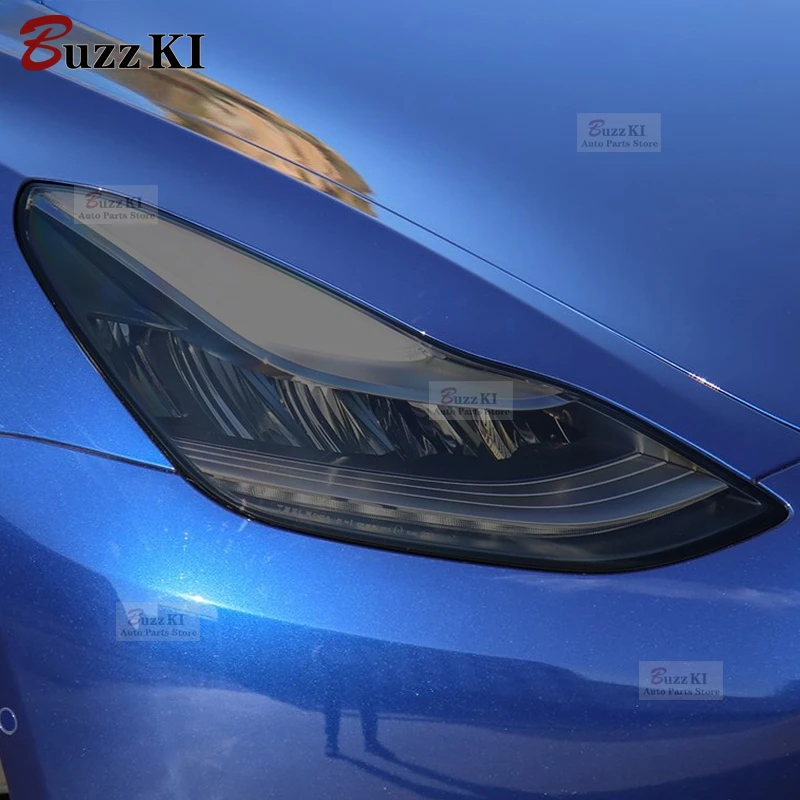 

For Tesla Model Y 2020 Accessories Car Headlight Protective Film Tint Taillight Protection Smoked Black Transparent TPU Sticker