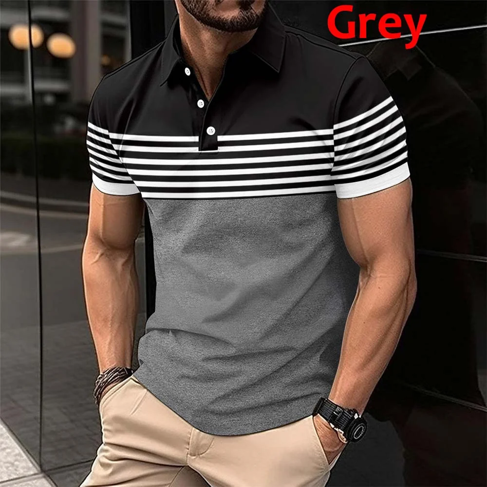 Men's Shirts Summer Men's Casual Short-Sleeved Polo Shirt Solid Color Lapel Fashion Business Sports Breathable T-Shirt Top 2025