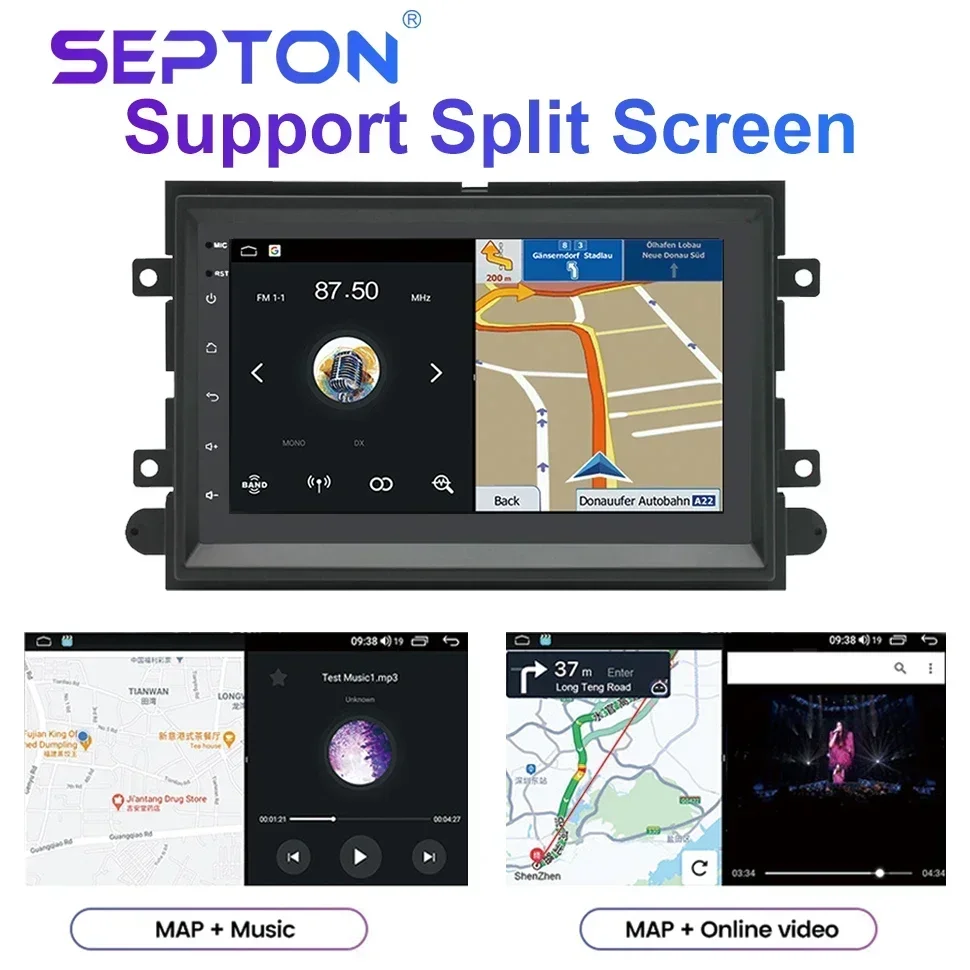 SEPTON Android CarPlay Car Radio for Ford 500 F150 Explorer Edge Escape Sport Lincoln Expedition Mustang Player Navigation GPS