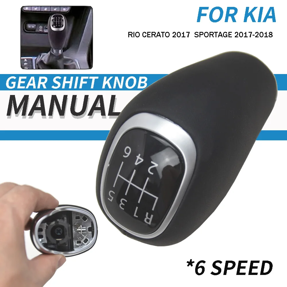 Fit for Sportage 2017-2018 Manual Shifter Lever Change Knob 6 Speed Gear Shift Knob 43711-H8300 for Kia Rio Cerato 2017