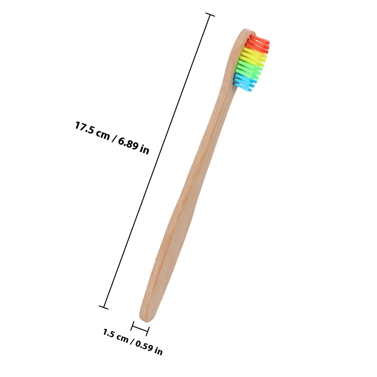 12 قطعة فرشاة أسنان مصنوعة من خشب الخيزران مقبض قابل للتحلل تصميم مريح يزيل البقع ويبيض الأسنان شعيرات قزحية صديقة للبيئة #4
