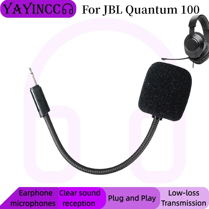 

YAYINCC Replacement Gaming Mics 3.5mm Game Microphone For JBL Quantum 100 Detachable microphone rod plug and play MIC