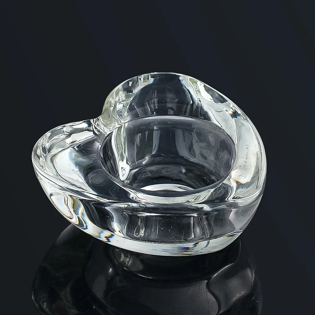 Glass Heart Candle Holder Romantic Tealight Bowl Wedding Centerpieces Home Table Decor Multifunction Candlestick Ashtray Props