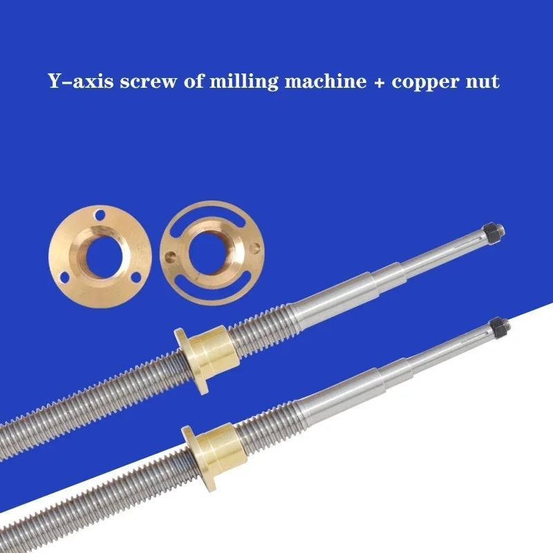 1Set Turret Milling Machine Bench Top Y Axis Lead Screw / Brass Nut Processing Accessories Lead Screw Copper Nut