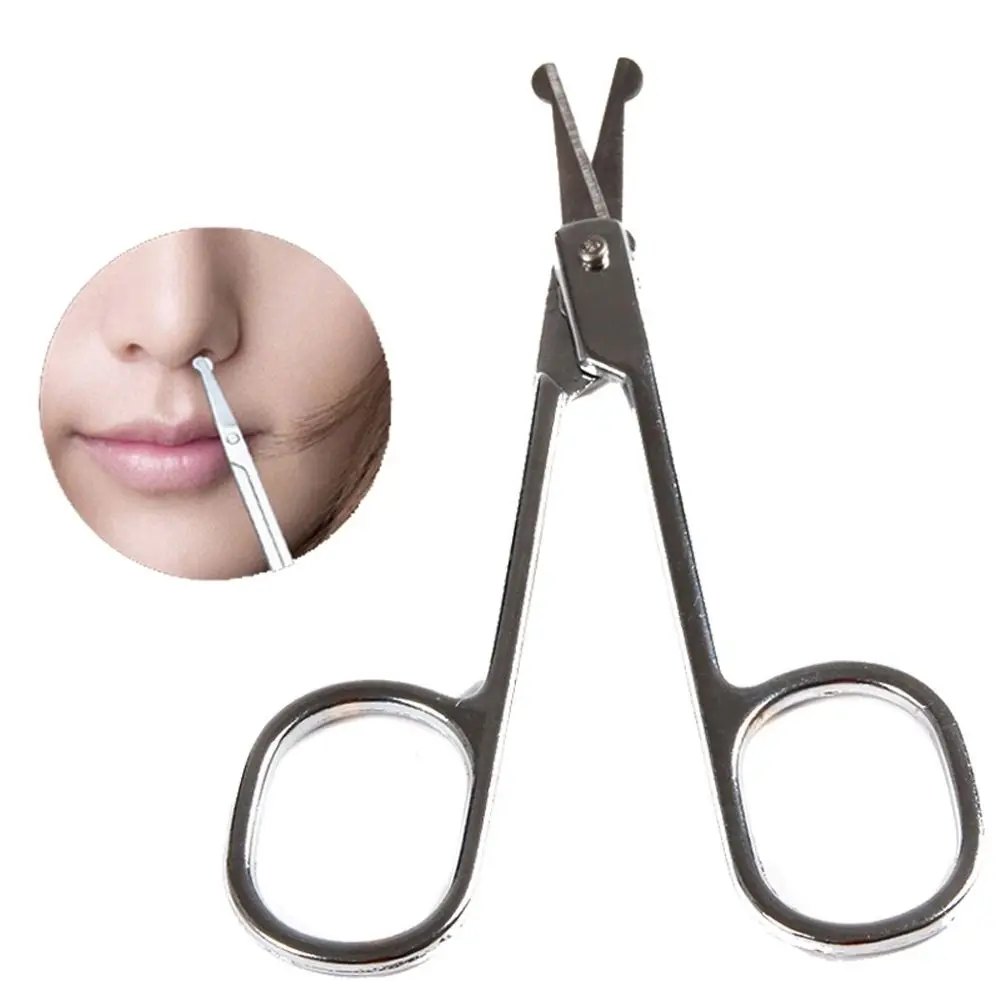 Eyebrows Fashion Curved Ear Facial Trimmers Nose Hair Scissors Beauty Tool Stainless Steel