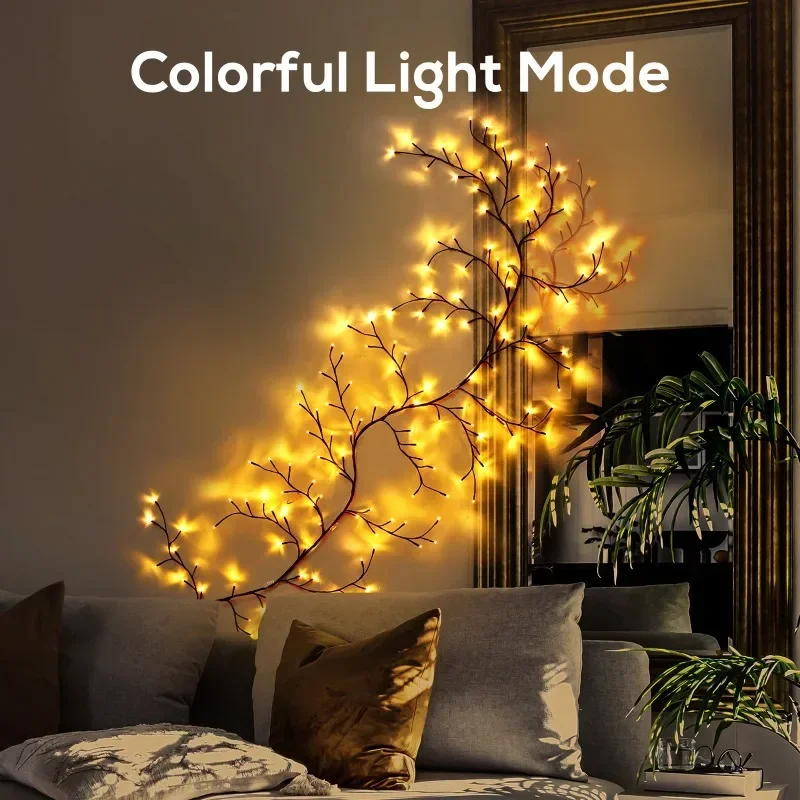 Willow Vine Lamp LED Branch Lights USB Powered 8 Modes Indoor Decorative Lighting for Christmas Halloween Wedding Decorative